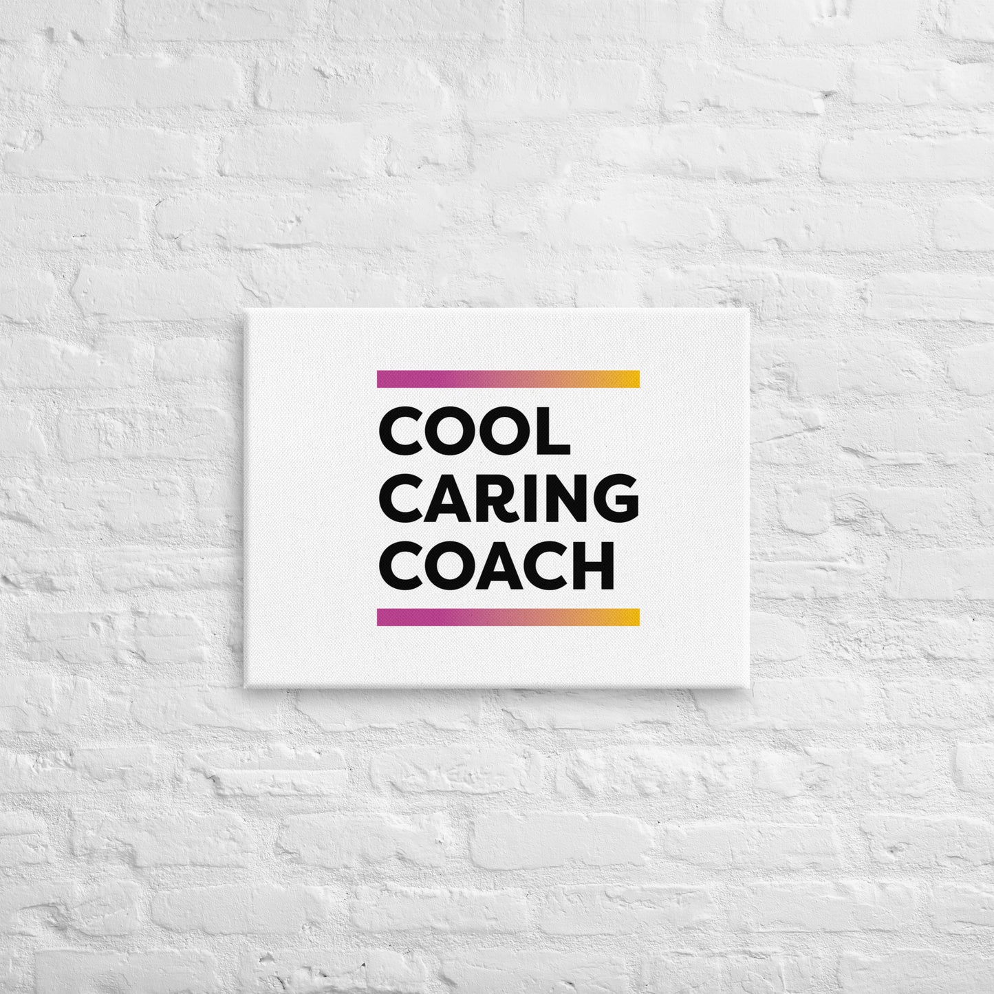Cool Caring Coach Canvas Print (White)